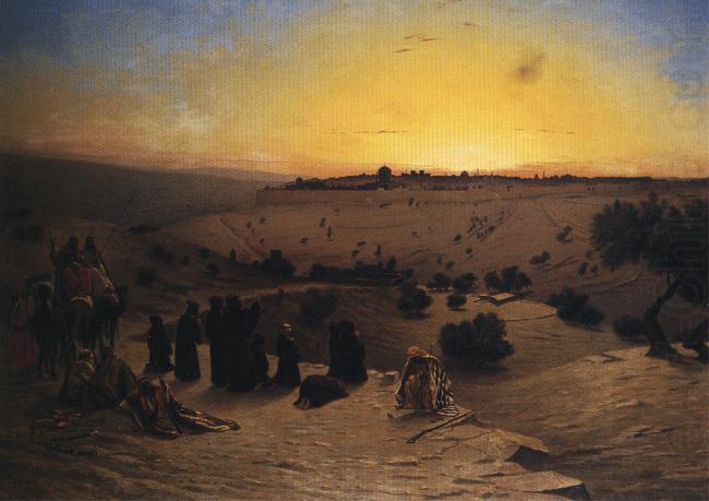Pilgrims Worshipping Outside Jerusalem, Charles - Theodore Frere
